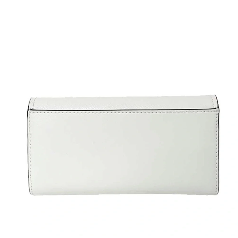 Michael Kors Mimi Large Saffiano Leather Bi-Fold Continental Wallet Optic White
